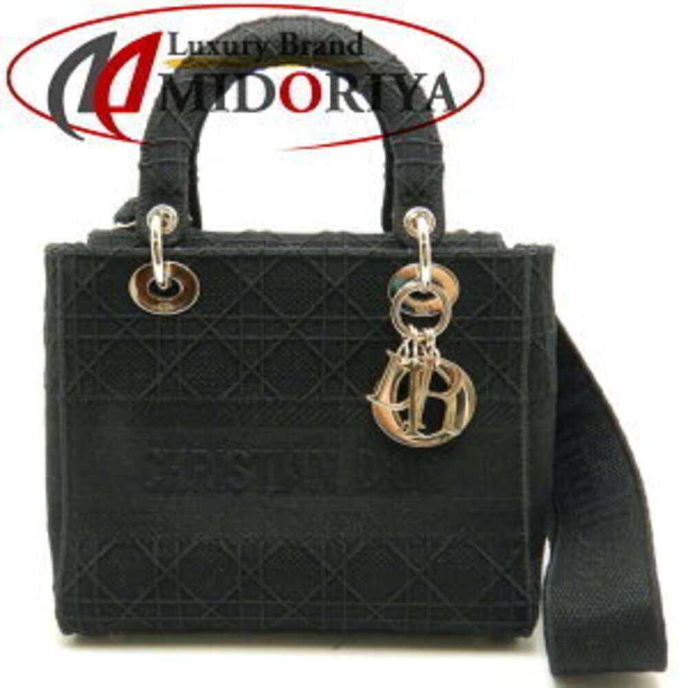 Christian Dior Lady Lite Embroidered Cannage Black Bag